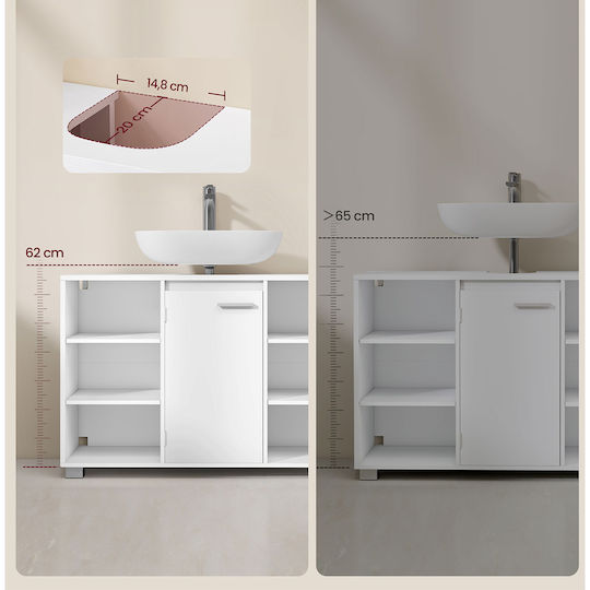 Vasagle Bancă cu Lavoar M90xA30xÎ60cm Alb