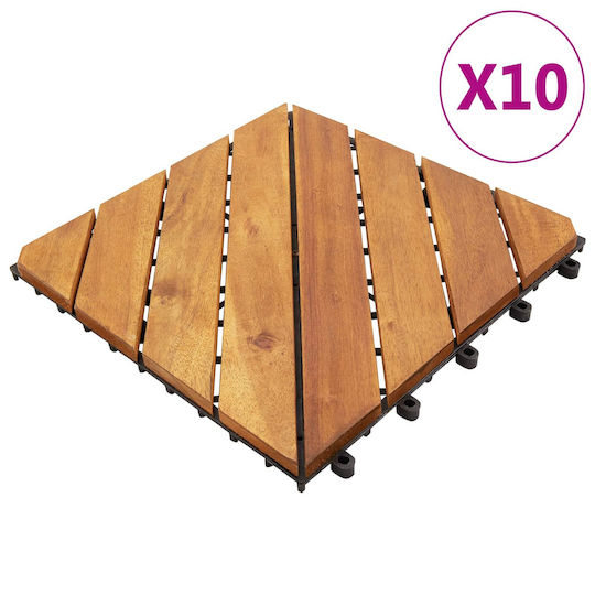 vidaXL Υλικό για Δάπεδο Κήπου από Ξύλο 30x30εκ. 10τμχ