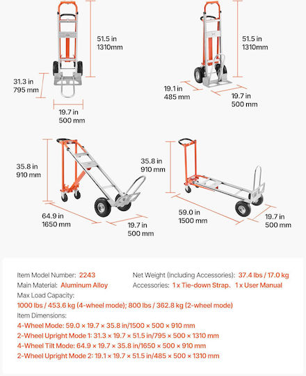 Vevor Transport-Wagen