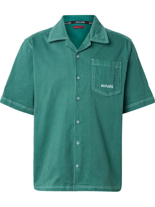 Short Sleeve Shirt In Wide Line Green