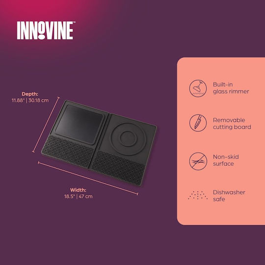 Innovine Non-Slip Base Bar Bar Mat 30 X 47 Cm Silicone Black