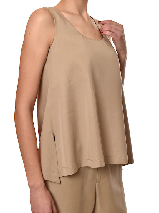Women's Sleeveless Blouse Beige
