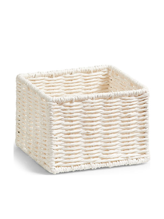 Coș De Depozitare Alb 16x16cm 2 Bucăți