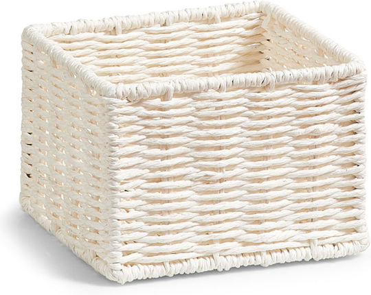 Καλάθι Αποθήκευσης Λευκό 16x16x11cm 2τμχ