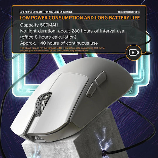 Darmoshark M3 Pro Wireless Gaming Mouse 26000 DPI White