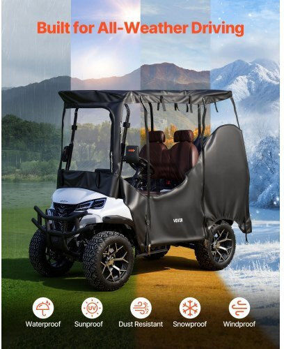 Golf Cart Cover Vevor Visible Full Enclosure Golf Cart 2&2+2 Passengers Waterproof Car Cover Oxford Fabric Oxford 600d Fits Most Club Car Yamaha Ezgo Honda PVC Coating & Windproof Design