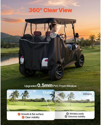 Golf Cart Cover Vevor Visible Full Enclosure Golf Cart 2&2+2 Passengers Waterproof Car Cover Oxford Fabric Oxford 600d Fits Most Club Car Yamaha Ezgo Honda PVC Coating & Windproof Design