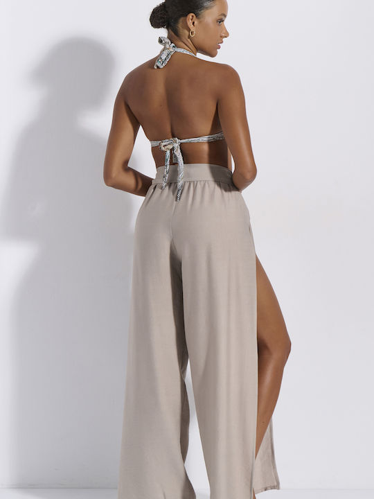 Jeanette Women's Beachwear Pants in Beige Colour