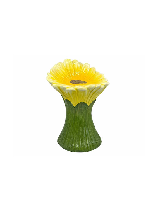 Living Room Plastic Yellow Stool 44.5x41x60cm