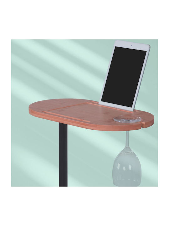 Relaxdays Beistelltisch Aus Bambus Oval Braun M40xP22xH82cm
