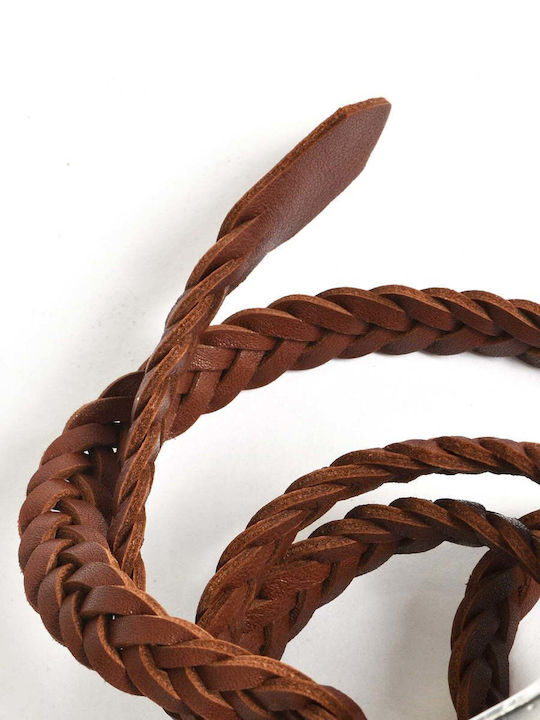 Wide Leather Women's Belt Burgundy