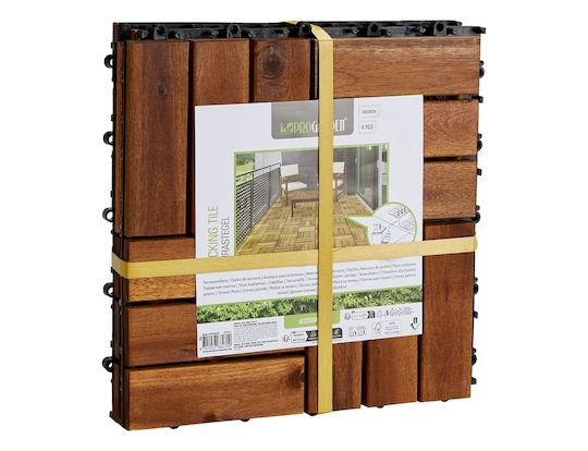 Decking Board for Garden Flooring from Wood 30x30cm 4 Pieces