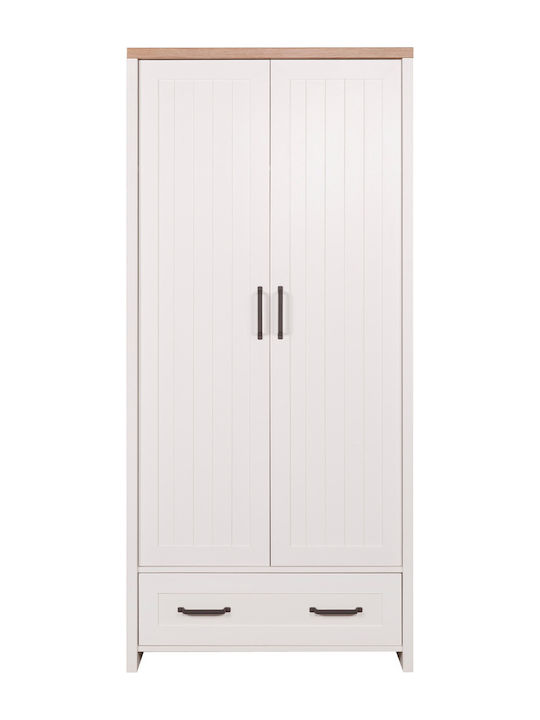 Doppeltür Kleiderschrank Verne Weiß 88.8x53.1x191.6cm