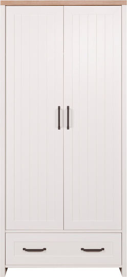 Verne Δίφυλλη Ντουλάπα 88.8x53.1x191.6cm Λευκή