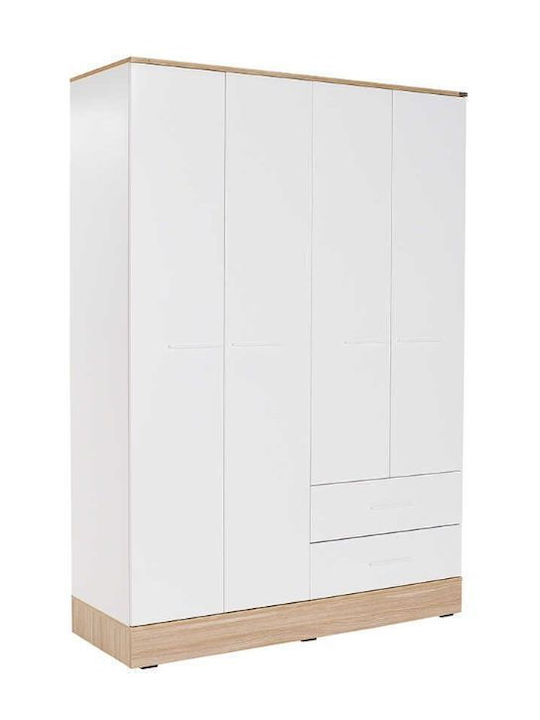 Base Τετράφυλλη Ντουλάπα Λευκό 137x52x198cm