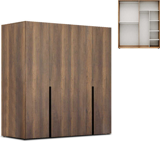 Oryana Τετράφυλλη Ντουλάπα 180x62x210cm Καρυδί Oryana Τετράφυλλη Ντουλάπα 180x62x210cm Καρυδί