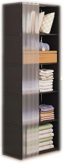 Single Door Sliding Black Wardrobe 40x28x155cm