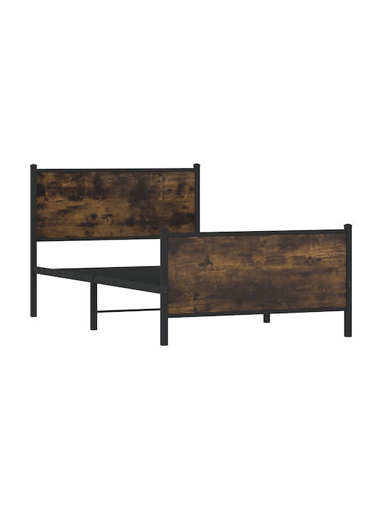 Halbhochbett Aus Holz Mit Lattenrost Aus Räuchereiche Für Matratze 107x203cm
