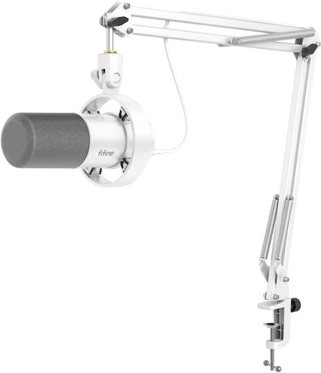 Fifine K688W Δυναμικό Μικρόφωνο Shock Mounted σε Λευκό Χρώμα