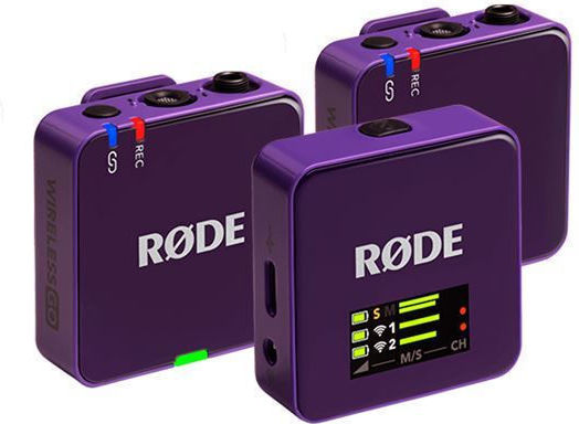 Rode Wireless GO Gen3 Set Wireless Condenser (Small Diaphragm) Microphone Πέτου, Clip On Journalistic in Purple Color
