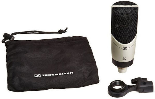 Sennheiser MK4 Σετ Πυκνωτικό Μικρόφωνο XLR Shock Mounted για Φωνητικά σε Ασημί Χρώμα