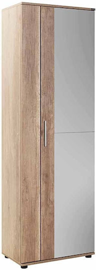 Μονόφυλλη Ντουλάπα με Καθρέπτη 60x36x187cm Σταχτί
