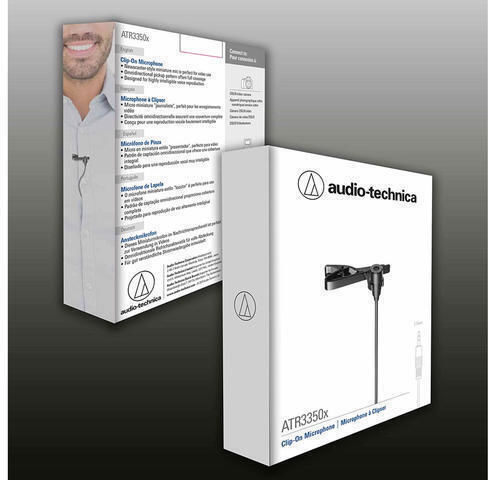 Audio Technica ATR3350xiS Kondensator (Kleine Membran) Mikrofon 3,5mm Πέτου, Clip On für Kamera