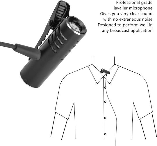 Andowl Q933S Πυκνωτικό Μικρόφωνο 3.5mm Πέτου, Clip On για Κινητό
