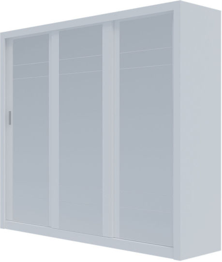 Dreifachtür mit Spiegel Grandio 250x60x215cm White Dreifachtür mit Spiegel Grandio 250x60x215cm White