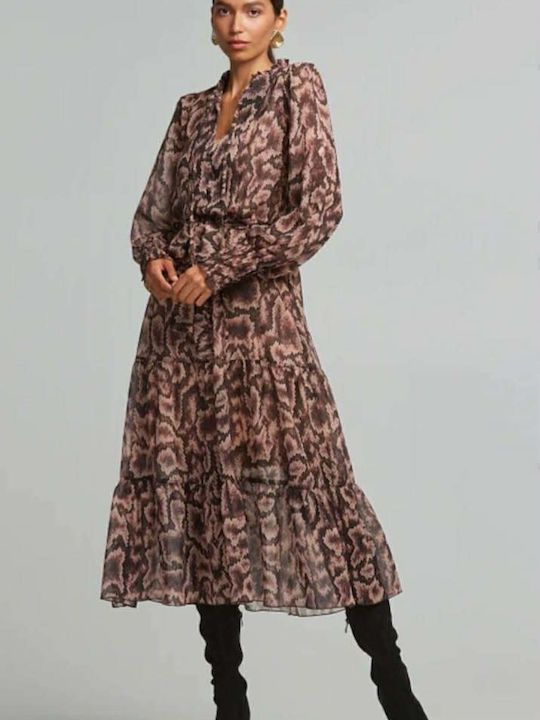 Midi Evening Dress Animal Print