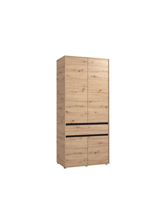 Doppeltür Kleiderschrank Corbett Artisan Oak/Black Matte 93x55x211cm
