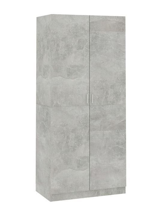 Double Door Wardrobe Gray 90x52x200cm