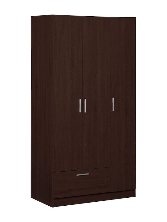 Triple Door Wardrobe Wilson 3DS Wenge 90x45x180cm