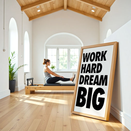 Quote Poster Work Hard Dream Big Pq184 21cm X 30cm White Frame Pvc