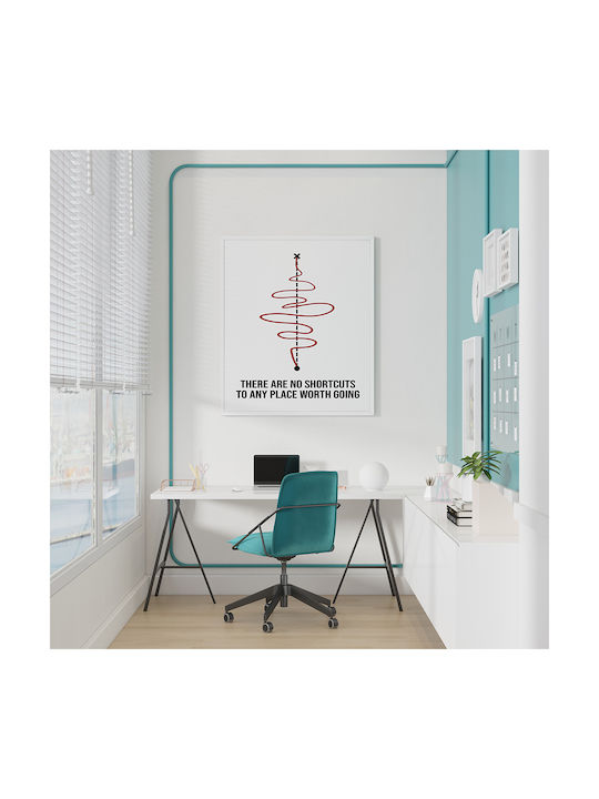 Quote Poster No Shortcuts Pq183 21cm X 30cm Κορνίζα Φυσικό Ξύλου Μπεζ
