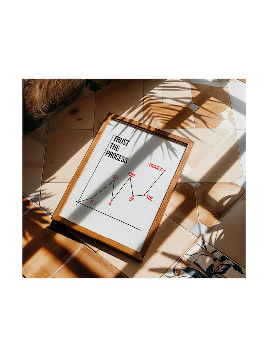 Quote Poster Trust Process Pq180 50cm X 70cm Black Wooden Frame