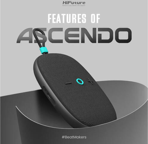 HiFuture Ascendo Wasserfestes Bluetooth Lautsprecher 20W mit Betriebszeiten bis zu 15 Stunden Schwarz
