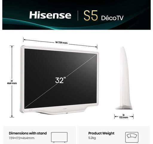 Hisense Smart Τηλεόραση 32" Full HD QLED 32S5Q (2024)