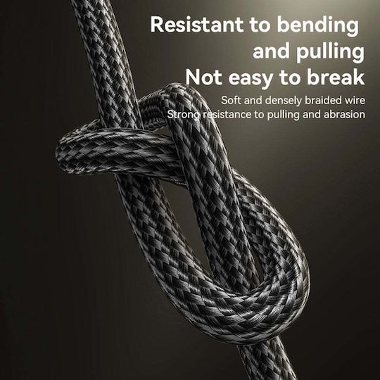 Yesido Braided USB 2.0 Cable USB-C Male - USB-A 18W Black 0.3m