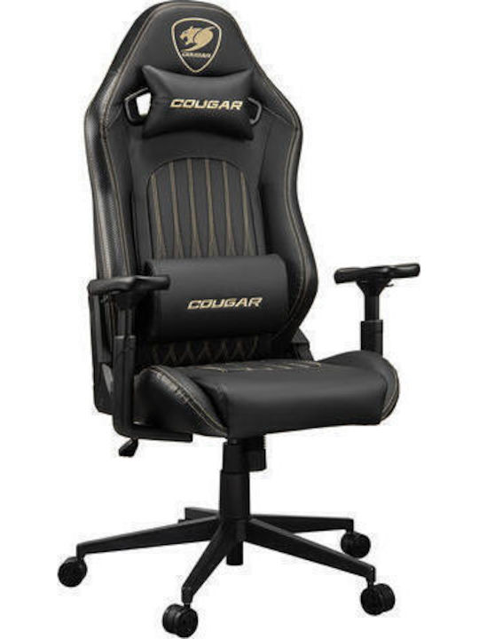 Cougar Royal Геймърски Стол От Изкуствена Кожа С Регулируеми Подлакътници Черен