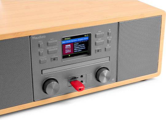 Audizio Ηχοσύστημα 2.0 Avola 102.291 με CD Player, WiFi και Bluetooth Καφέ