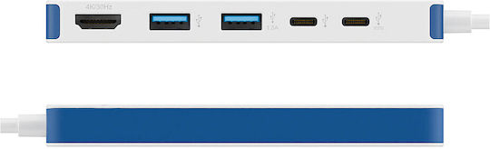 Hyper Hyperdrive Flex 5 Port Usb-c Hub Blue Hyper
