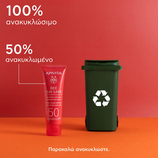 Apivita Bee Sun Safe Anti-Spot & Anti-Age Αδιάβροχη Αντηλιακή Κρέμα Προσώπου SPF50 50ml