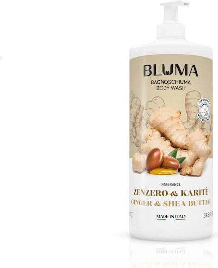 Shower Gel Ginger Scent Shea Butter Bluma Zenzero Karite 1 L