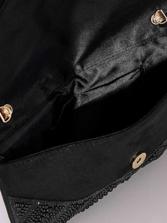 Celestino Women's Envelope Handbag Pearls Strass Black