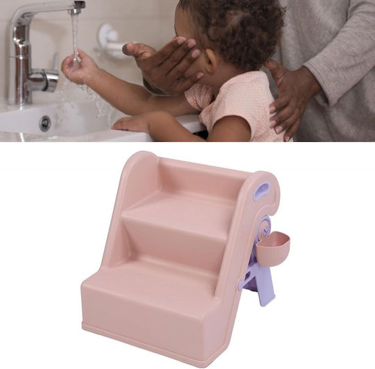 Little Mom Foldstep Suport Pentru Copii Roz Pliabil Cu Două Trepte Compact Design Ergonomic Mâner Integrat Accesoriu Practic Detasabil