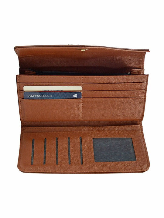Leder Damenbrieftasche Tabac AG274-274-Tabac