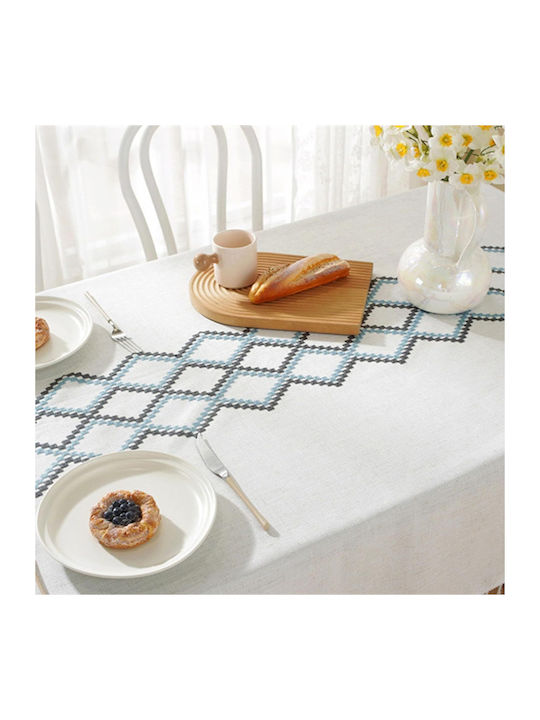 FRIPIA FRIPIA Leinen Tischdecke Mit Stickerei Beige 120x180cm