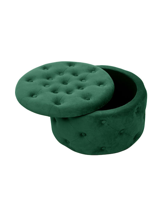 Taburet Camera De Zi Cu Spațiu De Depozitare Tapițat Cu Catifea Alia Verde 55x30x30cm