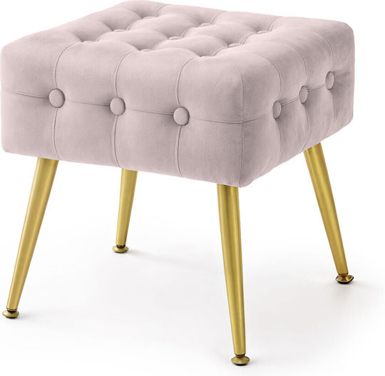 Living Room Stools Upholstered with Velvet Powder Pink 40x40x42cm